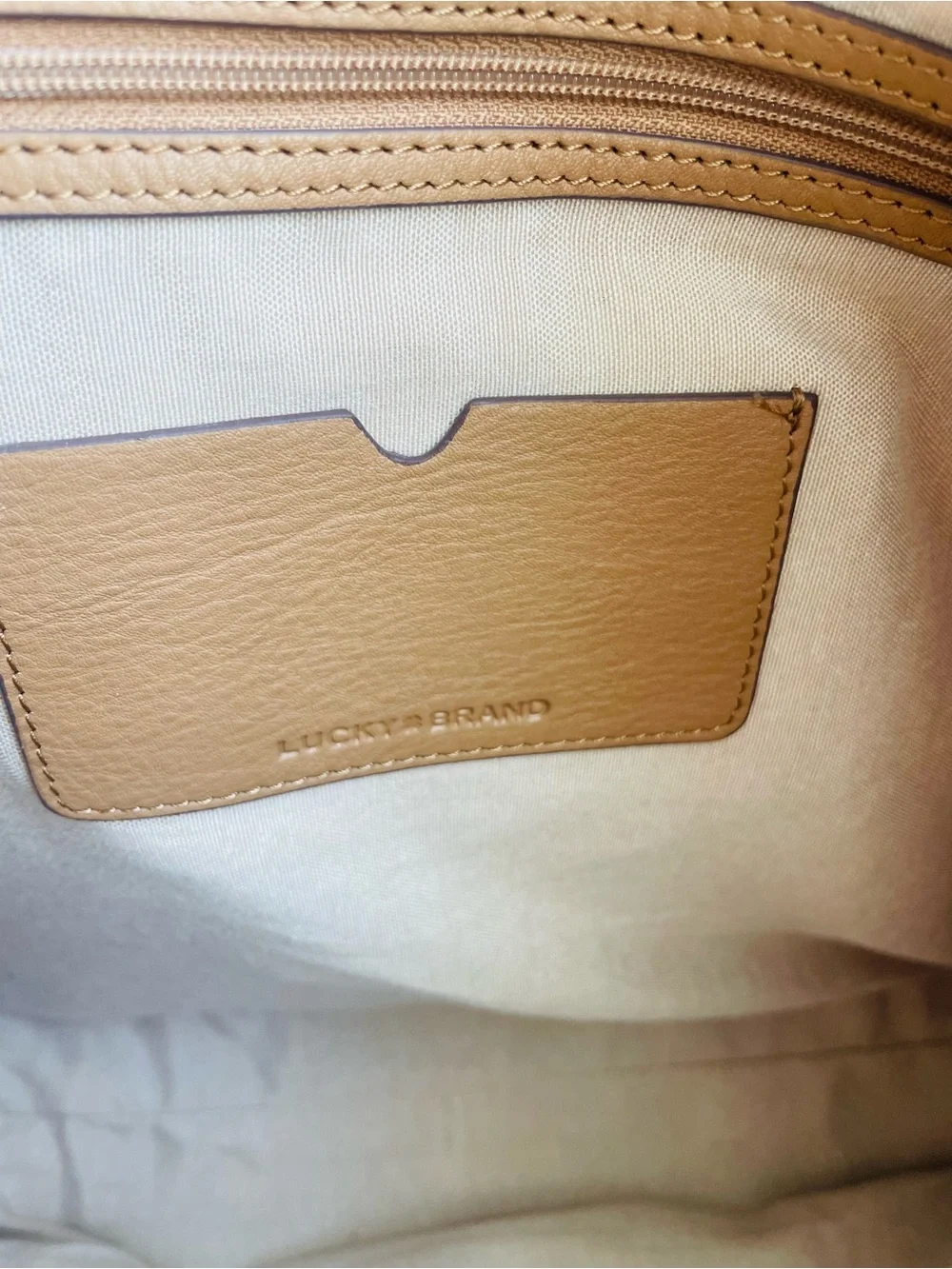Lucky Brand Mina Leather Tote Bag with Braided Handles